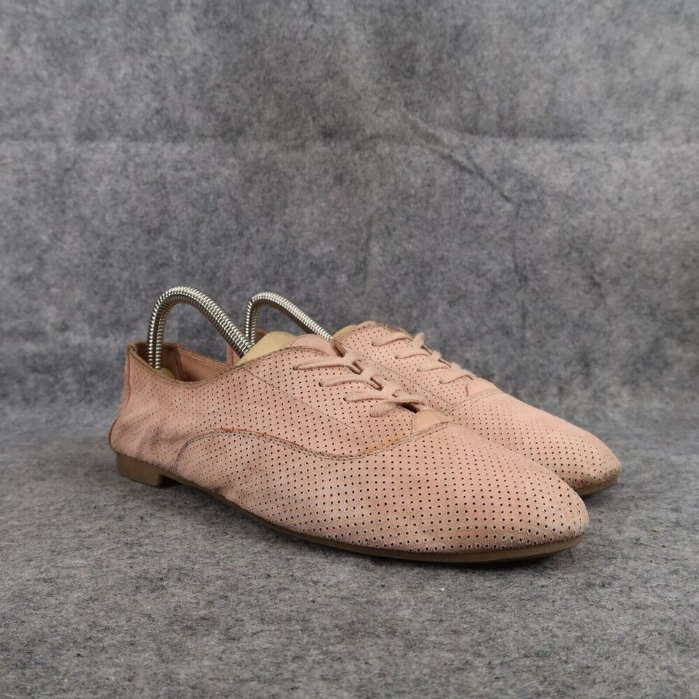 Lower East Side Shoes Womens 8 Oxford Flats Lace Up Fashion Casual Perforated